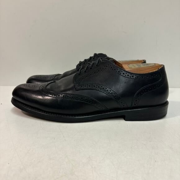EXCELLENT Rancourt & Co. x Cole Haan Black Wingtip Derby Made in Maine, USA 10 - Picture 2 of 12